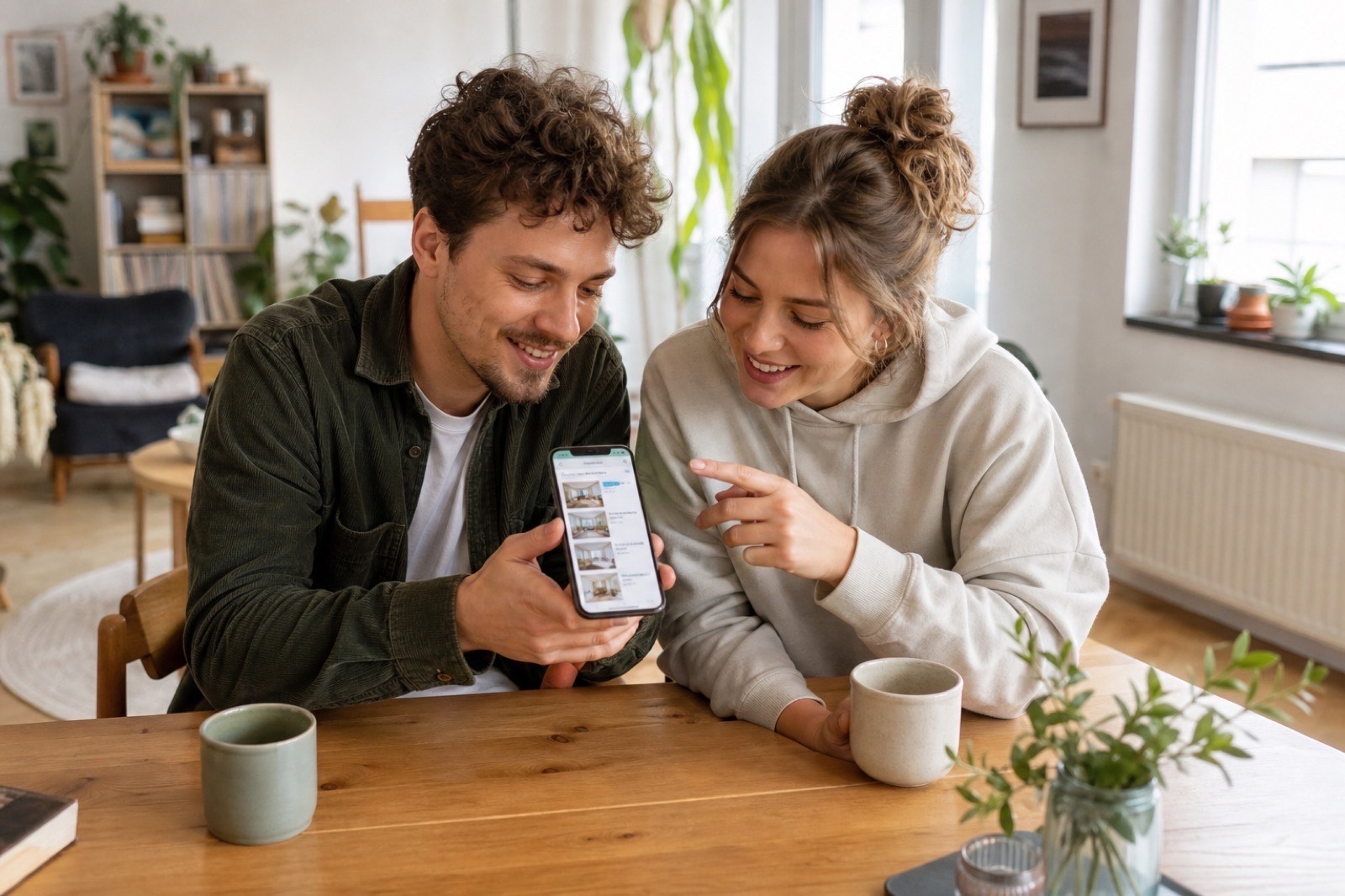 Junge Frau bei der digitalen Wohnungssuche